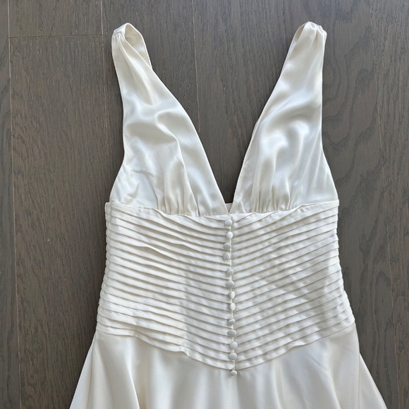 Reformation Arianwen Satin Gown Dress Wedding Bridal Fior Di Latte Sz 0 w/ tags - Picture 6 of 12